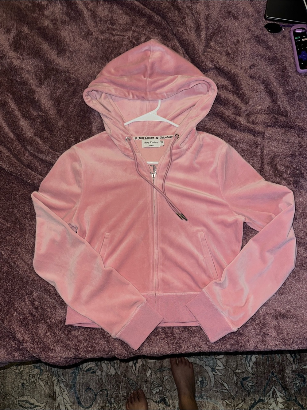Juicy Couture Light Pink Velour Zip Hoodie